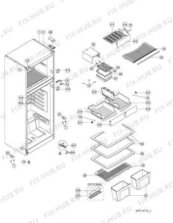 Схема №4 WTE2510 A+W с изображением Крышечка для холодильника Whirlpool 482000002978