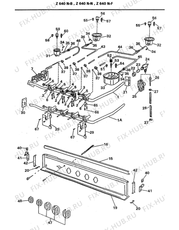 Взрыв-схема плиты (духовки) Zanussi Z640N-B - Схема узла H10 Control Panel