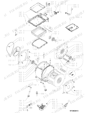 Схема №2 PWT 465 PS с изображением Обшивка для стиралки Whirlpool 481010803289