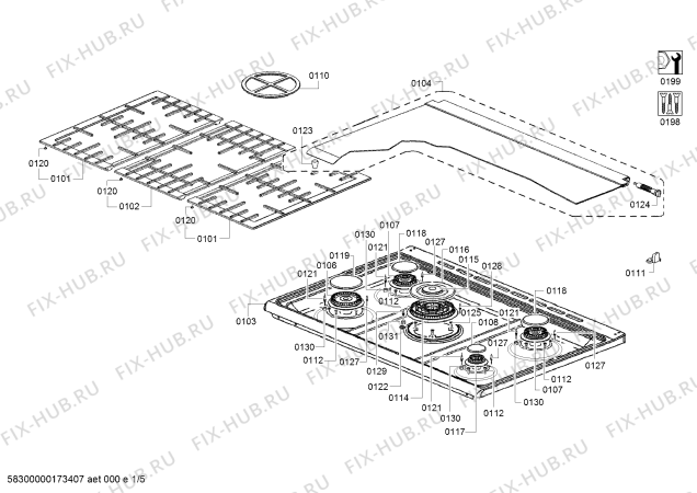 Схема №4 HSB738356M с изображением Форсунки для природного газа для электропечи Siemens 00630359