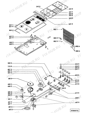 Схема №1 AKG 904/WH/WP с изображением Кнопка для электропечи Whirlpool 481941258496