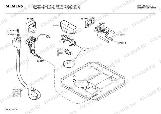 Схема №3 WE49701 SIWAMAT PLUS 4970 ELECTRONIC с изображением Вкладыш в панель для стиральной машины Siemens 00088624