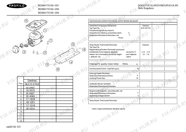 Схема №2 BD2601TE с изображением Инструкция по эксплуатации для холодильника Bosch 00588214