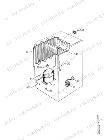 Взрыв-схема холодильника Aeg S1503-4TK - Схема узла Refrigerator cooling system