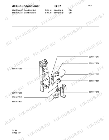 Взрыв-схема микроволновой печи Aeg MC COMBI 625-D/GB - Схема узла Section3