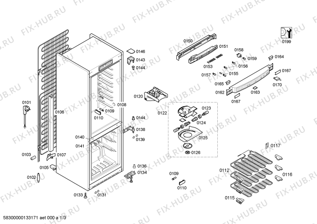 Схема №3 3KEL6852 с изображением Дверь для холодильной камеры Bosch 00246261