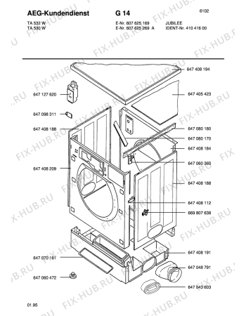 Взрыв-схема стиральной машины Blomberg TA 530-W 916 111 ::: - Схема узла Section1