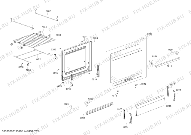 Взрыв-схема плиты (духовки) Bosch HSG34I30SC HSG34I30SC Cocina a gas Bosch Inox - Схема узла 02