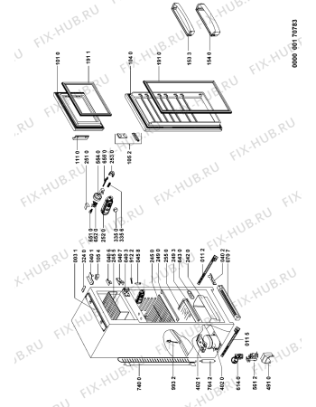 Схема №1 ART 375/LH с изображением Ящичек для холодильной камеры Whirlpool 481241848857