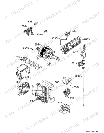 Взрыв-схема стиральной машины Electrolux WA1458F - Схема узла Electrical equipment 268