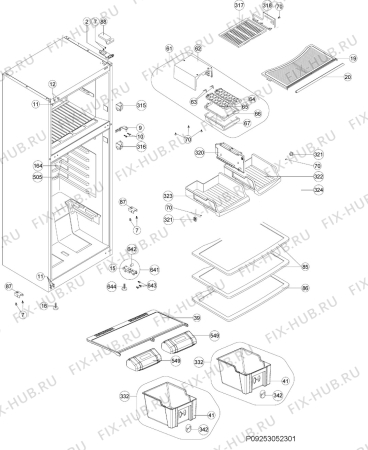 Взрыв-схема холодильника Electrolux EJF4442AOX - Схема узла Housing 001