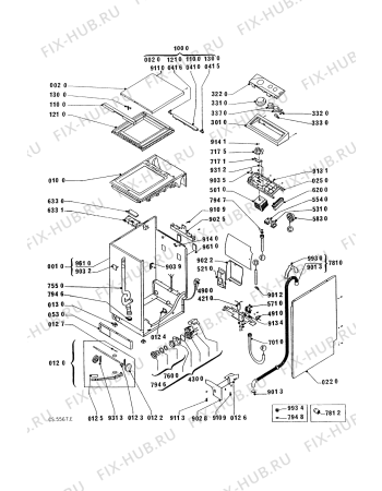 Схема №2 WAT 2350/WS с изображением Шарнир люка для стиралки Whirlpool 481931039163