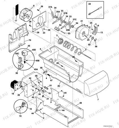 Взрыв-схема холодильника Electrolux ENL6298K3 - Схема узла Ice container