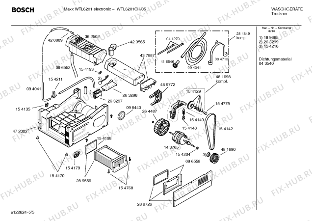 Схема №5 WTL6201CH Maxx WTL6201 electronic с изображением Инструкция по установке и эксплуатации для электросушки Bosch 00588951