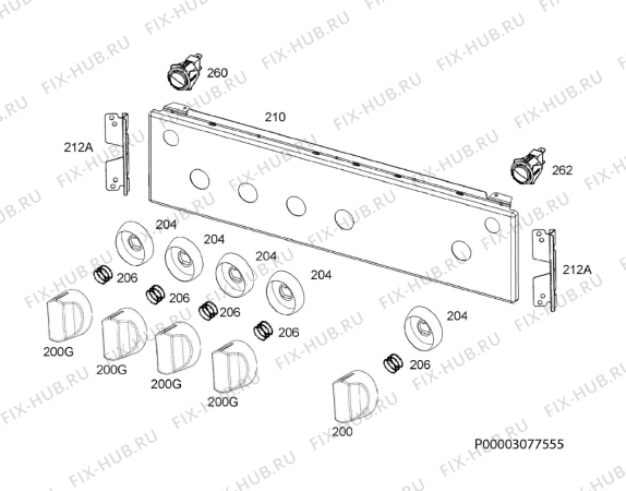 Взрыв-схема плиты (духовки) Zanussi ZCG961021X - Схема узла Command panel 037