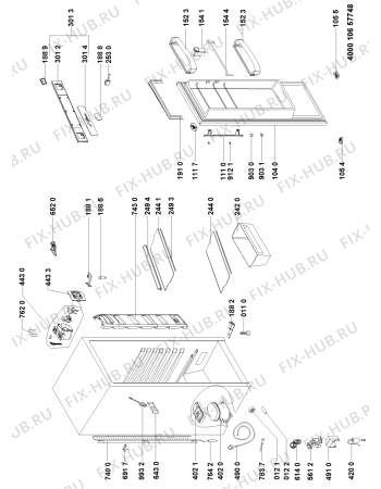 Схема №1 WME1663 DFC TS с изображением Дверь для холодильника Whirlpool 481010595389