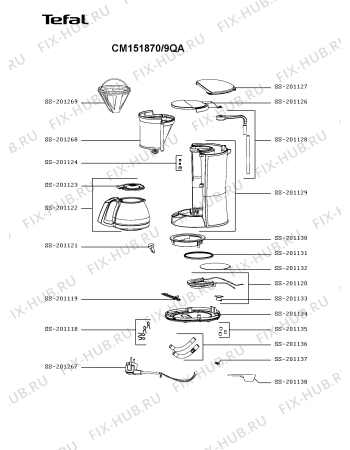 Схема №1 CM151870/9QA с изображением Держатель фильтра для кофеварки (кофемашины) Tefal SS-201268