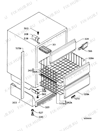 Взрыв-схема холодильника Alno AGU6111IW - Схема узла Freezer housing