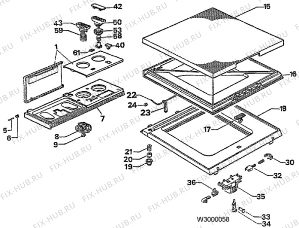 Взрыв-схема стиральной машины Zanussi ZC823X - Схема узла W30 Panel,User manual B