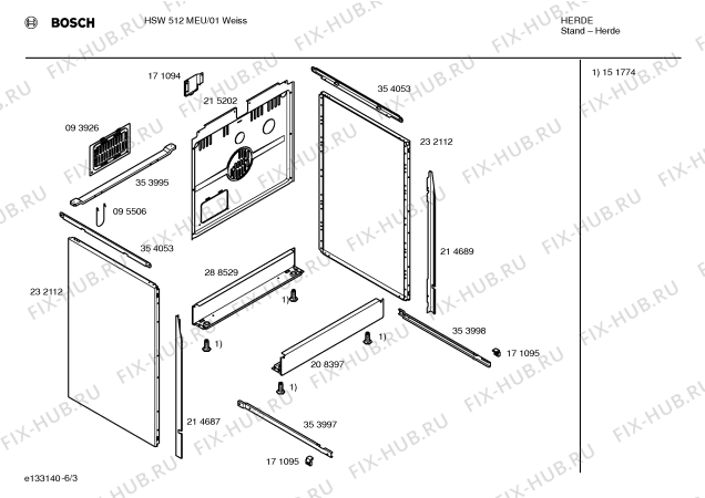 Схема №4 HM53320GR с изображением Держатель для электропечи Siemens 00355730