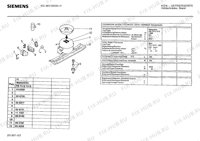 Схема №2 KG31V10II с изображением Терморегулятор для холодильника Siemens 00065337