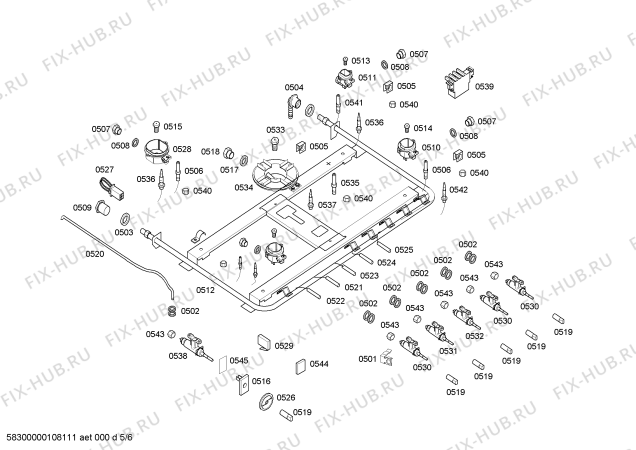 Схема №6 HEK66X84E9 P4 76 EMB INOX GE 127V (CKD) с изображением Панель для плиты (духовки) Bosch 00219799