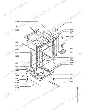 Взрыв-схема посудомоечной машины Electrolux ESF662 - Схема узла Housing 001