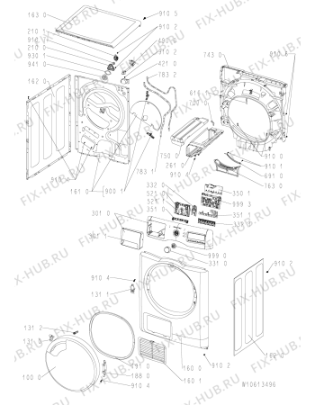 Схема №2 AZB 889 с изображением Обшивка для стиралки Whirlpool 481010544272