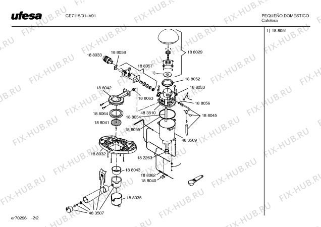 Схема №2 CE7115 CAPRICCIOSA? с изображением Тепловой предохранитель для чайника (термопота) Bosch 00188062