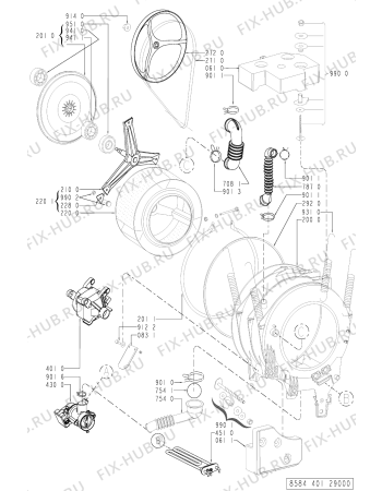 Схема №2 FL 1015 с изображением Микропереключатель для стиральной машины Whirlpool 481228219342