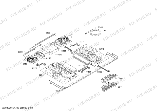 Взрыв-схема плиты (духовки) Bosch PID651FC1E - Схема узла 02