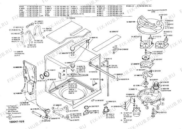 Взрыв-схема посудомоечной машины Bosch 0730202638 M505U - Схема узла 07
