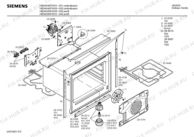 Схема №5 HB34520FN с изображением Инструкция по эксплуатации для духового шкафа Siemens 00517153