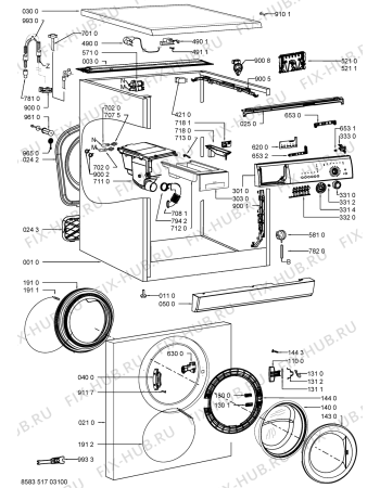 Схема №1 WA CARE 544 SD с изображением Обшивка для стиралки Whirlpool 480111104085