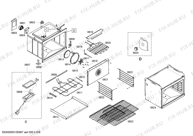 Схема №7 CM302BS с изображением Скоба для электропечи Bosch 00600622