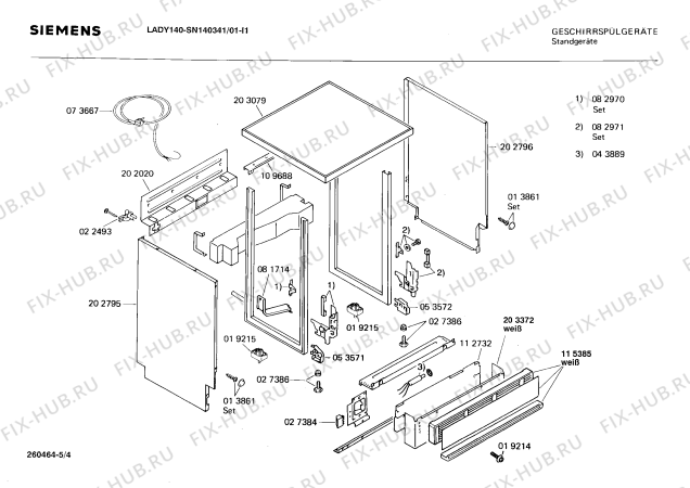 Взрыв-схема посудомоечной машины Siemens SN140341 - Схема узла 04