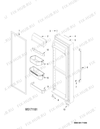 Схема №7 MSZ926DFHA (F071621) с изображением Дверь для холодильника Indesit C00280673