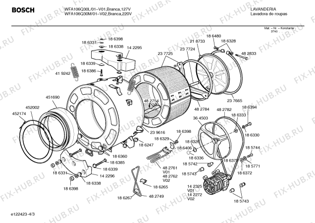Схема №3 LFA086N10J EVOLUTION 4 PR с изображением Люк для стиральной машины Bosch 00432995