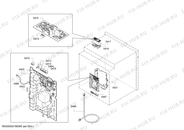 Взрыв-схема плиты (духовки) Bosch HMG636RS1C - Схема узла 04