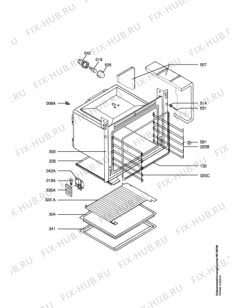 Взрыв-схема плиты (духовки) Aeg CB4000-1-LG - Схема узла Oven