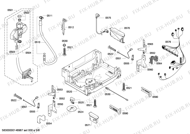 Взрыв-схема посудомоечной машины Siemens SN58T550EU - Схема узла 05
