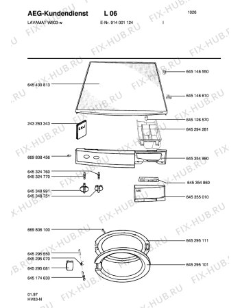 Схема №10 LAVW803-W I с изображением Емкоть для порошка для стиралки Aeg 8996453550106