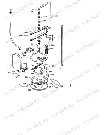 Взрыв-схема посудомоечной машины Alno ASU5030IB - Схема узла Water equipment