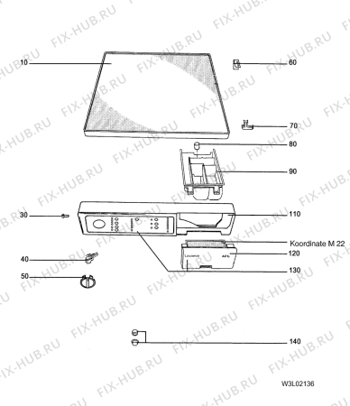 Взрыв-схема стиральной машины Aeg L6285 - Схема узла W30 Top panel DGN L