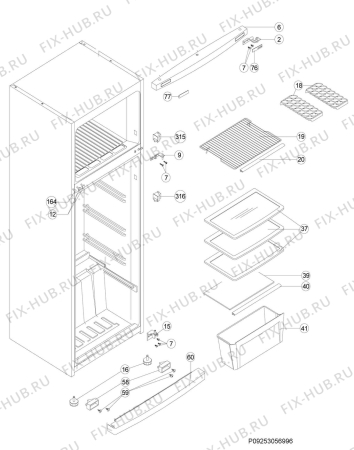 Взрыв-схема холодильника Zanussi ZRT34200WA - Схема узла Housing 001