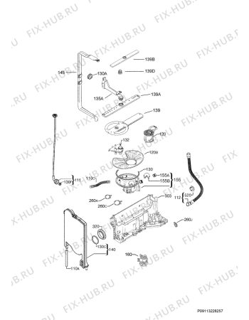 Взрыв-схема посудомоечной машины Electrolux ESF7552ROW - Схема узла Hydraulic System 272