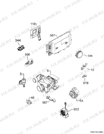 Взрыв-схема посудомоечной машины Electrolux EI24ID81SS3A - Схема узла Electrical equipment 268