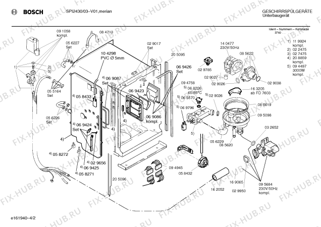Схема №3 SPI2430 с изображением Панель для посудомоечной машины Bosch 00285604