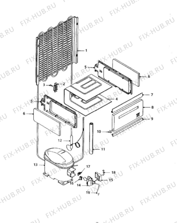 Взрыв-схема холодильника Tricity Bendix EBR4/3W - Схема узла Cooling system 017