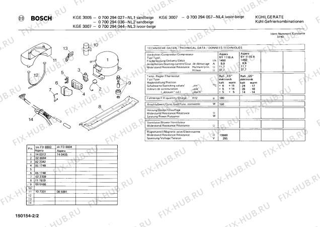 Взрыв-схема холодильника Bosch 0700294036 KGE302 - Схема узла 02